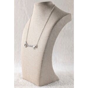 Silver Tone Key Necklace Positivity Is The Key Inspirational Pendant